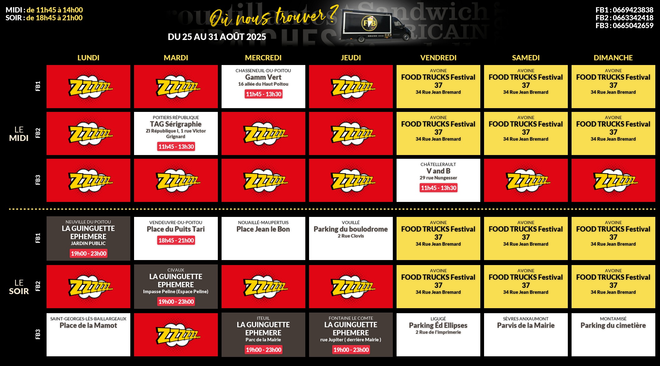 Emplacements pour la semaine 149
